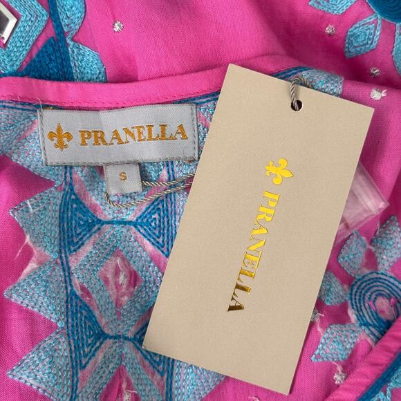 Pranella Dress Women Small Arabella Embroidered Boho Tunic Modal Bright NEW - Picture 3 of 12